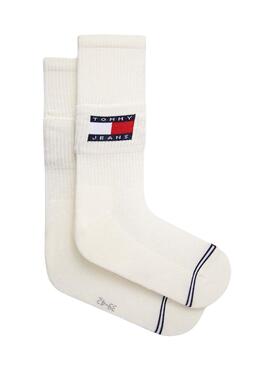 Calcetines Tommy Jeans Fold Dow Blanco Unisex