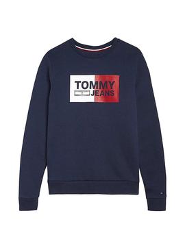 Sudadera Tommy Jeans Essential Logo Marino Mujer