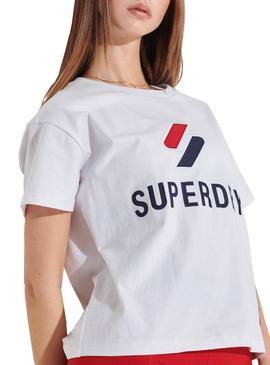 Camiseta Superdry Sportstyle Classic Blanco Mujer