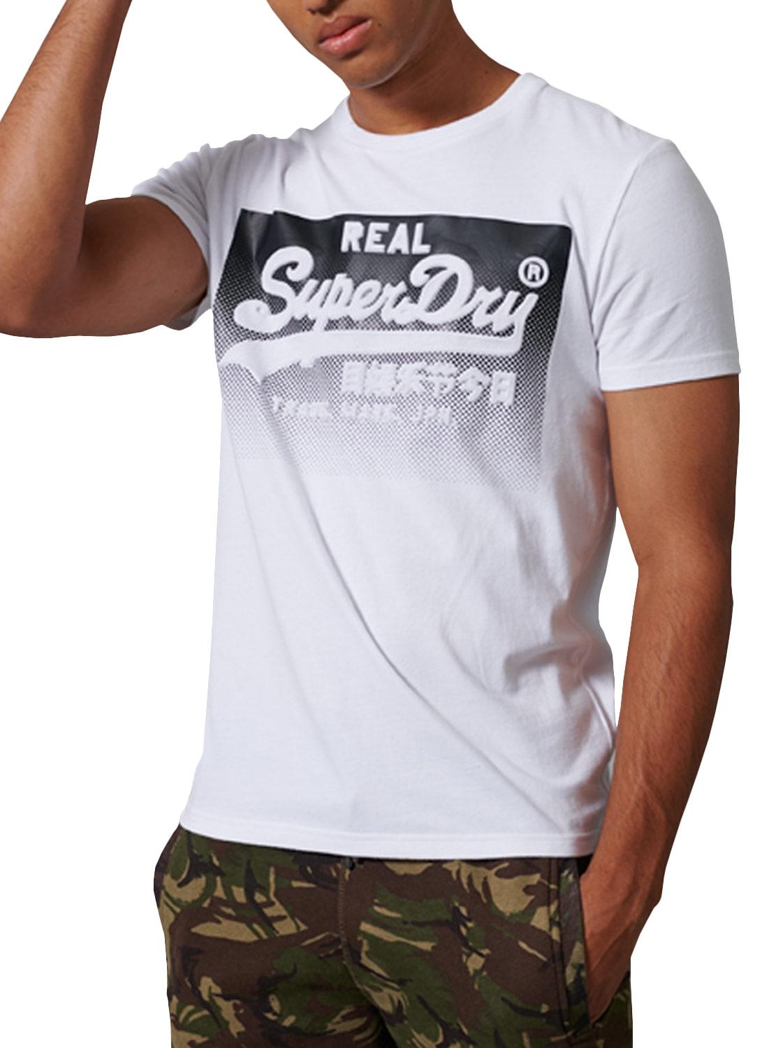 Camiseta Superdry Halftone Blanco Para Hombre