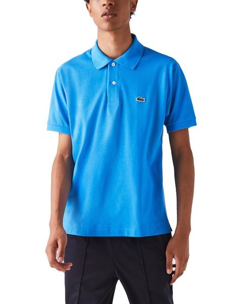 Polo Lacoste Basico Azul Claro Para Hombre