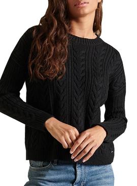 Jersey Superdry Dropped Shoulder Negro para Mujer