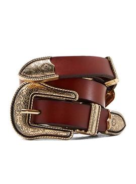 Cinturon Only Annlise Leather Camel para Mujer