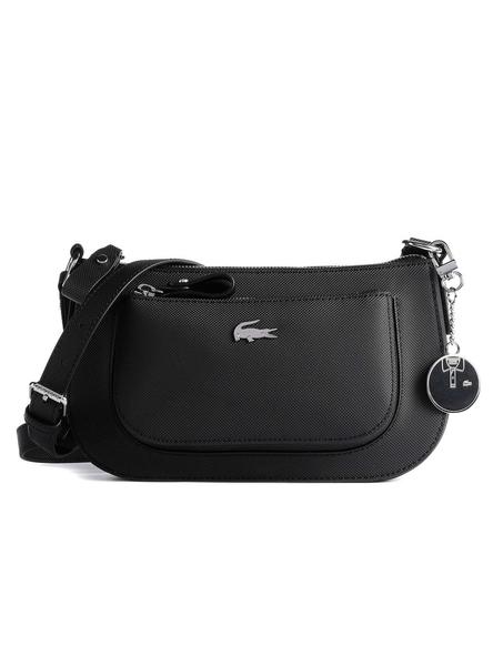 Adivinar Paraíso Perenne Bolso Lacoste Baguette Negro para Mujer