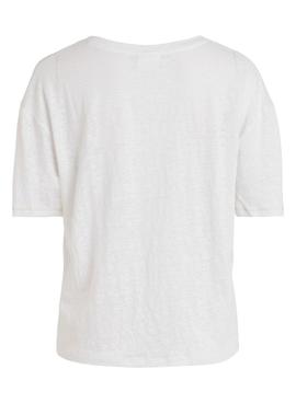 Camiseta Vila Oina Cuello V Blanca para Mujer