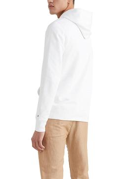 Sudadera Tommy Hilfiger Square Logo Blanca Hombre