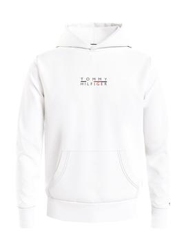 Sudadera Tommy Hilfiger Square Logo Blanca Hombre