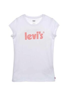 Camiseta Levis Basic Logo Blanca para Niña