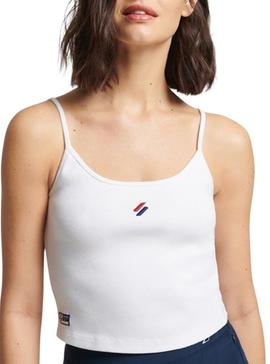 Camiseta Superdry Code Tirantes Blanca para Mujer