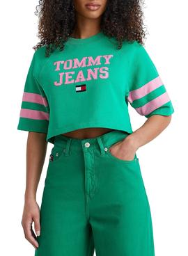 Sudadera Tommy Jeans POP DROP Verde Para Mujer