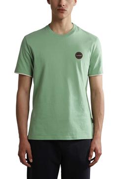 Camiseta Napapijri S-Whale Verde Para Hombre