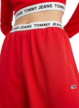 Pantalón Tommy Jeans Logo Rojo Para Mujer