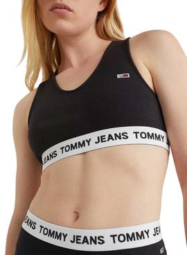 Top Tommy Jeans Super Crop Negro Para Mujer