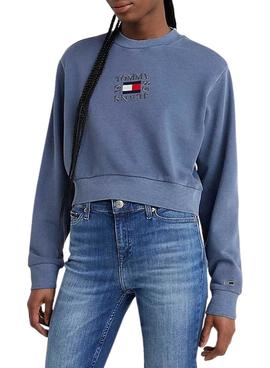 Sudadera Tommy Jeans Crop Timeless Marino Mujer