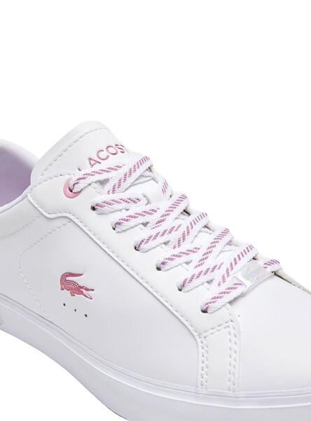 Zapatillas Lacoste Powercourt Piel Blanco Rosa 115881 - Estilo  Contemporáneo y Elegante