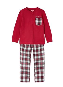 Pijama Mayoral Cuadros Rojo Para Niño