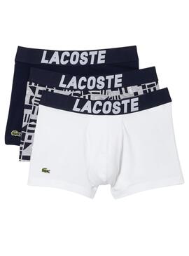 Pack 3 Calzoncillos Lacoste Boxers Blanco Hombre