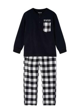 Pijama Mayoral Cuadros Negro Para Niño