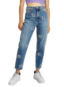 Pantalón Tommy Jeans Mom Logos Para Mujer