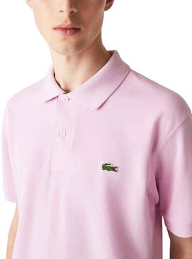 Polo Lacoste Clasic Fit para Hombre Rosa Claro