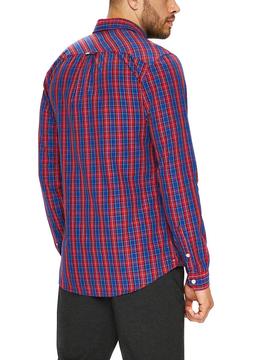 Camisa Tommy Jeans Essential Mini Check Rojo