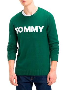 Jersey Tommy Jeans Bold Logo Verde Para Hombre