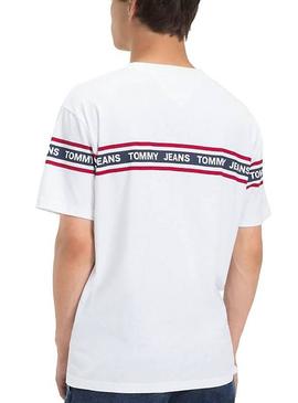 Camiseta Tommy Jeans Essential Tape Blanco Hombre