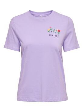 Camiseta Only Emma Reg Violeta para Mujer