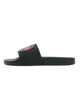 Chanclas Tommy Jeans Flag Pool Negro para Mujer