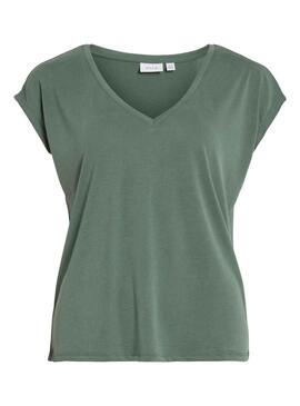Camiseta Vila Modala Verde para Mujer