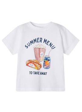 Camiseta Mayoral Summer Snacks Blanco Para Niño