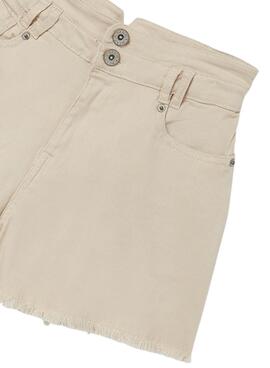 Short Mayoral Sarga Beige para Niña