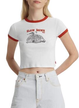 Camiseta Levis Slow Down Blanco para Mujer