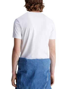 Camiseta Calvin Klein Logo Slim Blanco para Hombre 