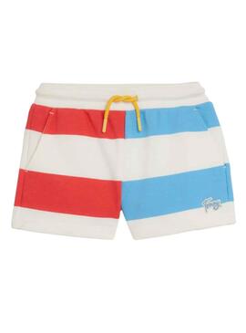 Shorts Tommy Hilfiger Stripe Blanco para Niña
