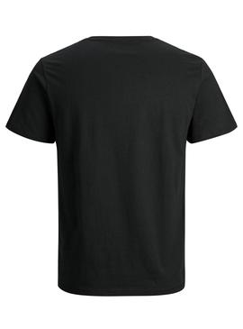 Camiseta Jack and Jones Photoxmas Negro de Hombre