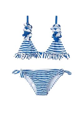 Bikini Mayoral Rayas Azul y Blanco para Niña