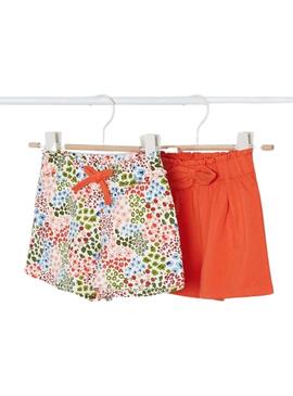 Set 2 Shorts Mayoral Naranja para niña