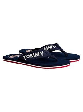 Chanclas Tommy Jeans Logo Tape Marino para Hombre