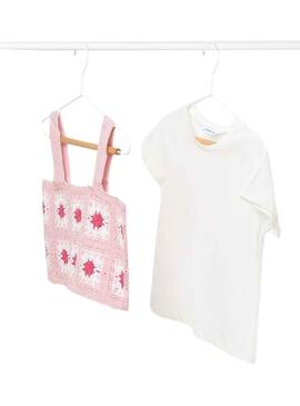 Set Top Croche y Camiseta Mayoral Rosa para Niña