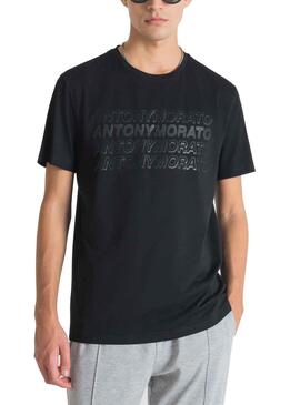 Camiseta Antony Morato Multilogo Negro Hombre