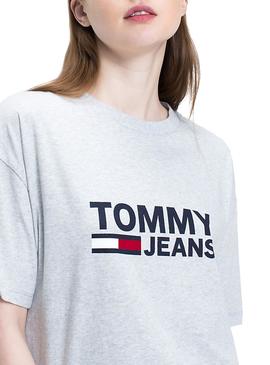 Camiseta Tommy Jeans Flag Gris