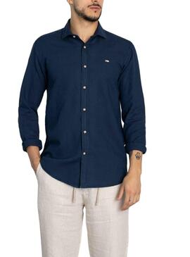 Camisa Klout Lino Azul Marino para Hombre