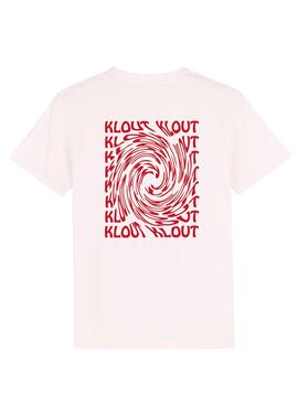 Camiseta Klout Tornado Blanco Vintage y Rojo
