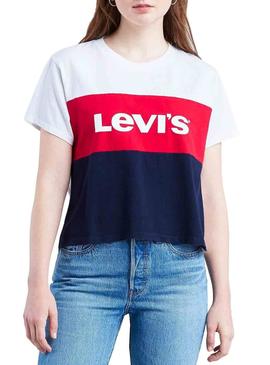 Camiseta Levis Graphic Varsity Blanco Mujer