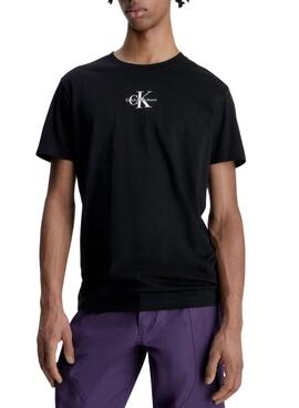 Camiseta Calvin Klein Monologo Negro para Hombre