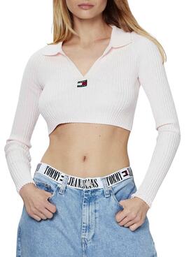 Jersey Tommy Jeans Badge Blanco para Mujer