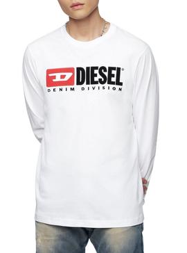 Camiseta Diesel T-Just Division LS Blanco Hombre