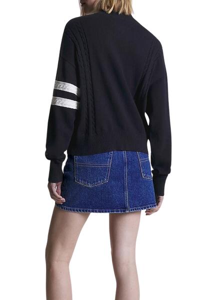 Jersey Tommy Denim Oversized Turtle marino mujer