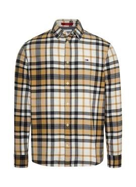 Camisa Tommy Jeans Classic Essential Marrón Hombre